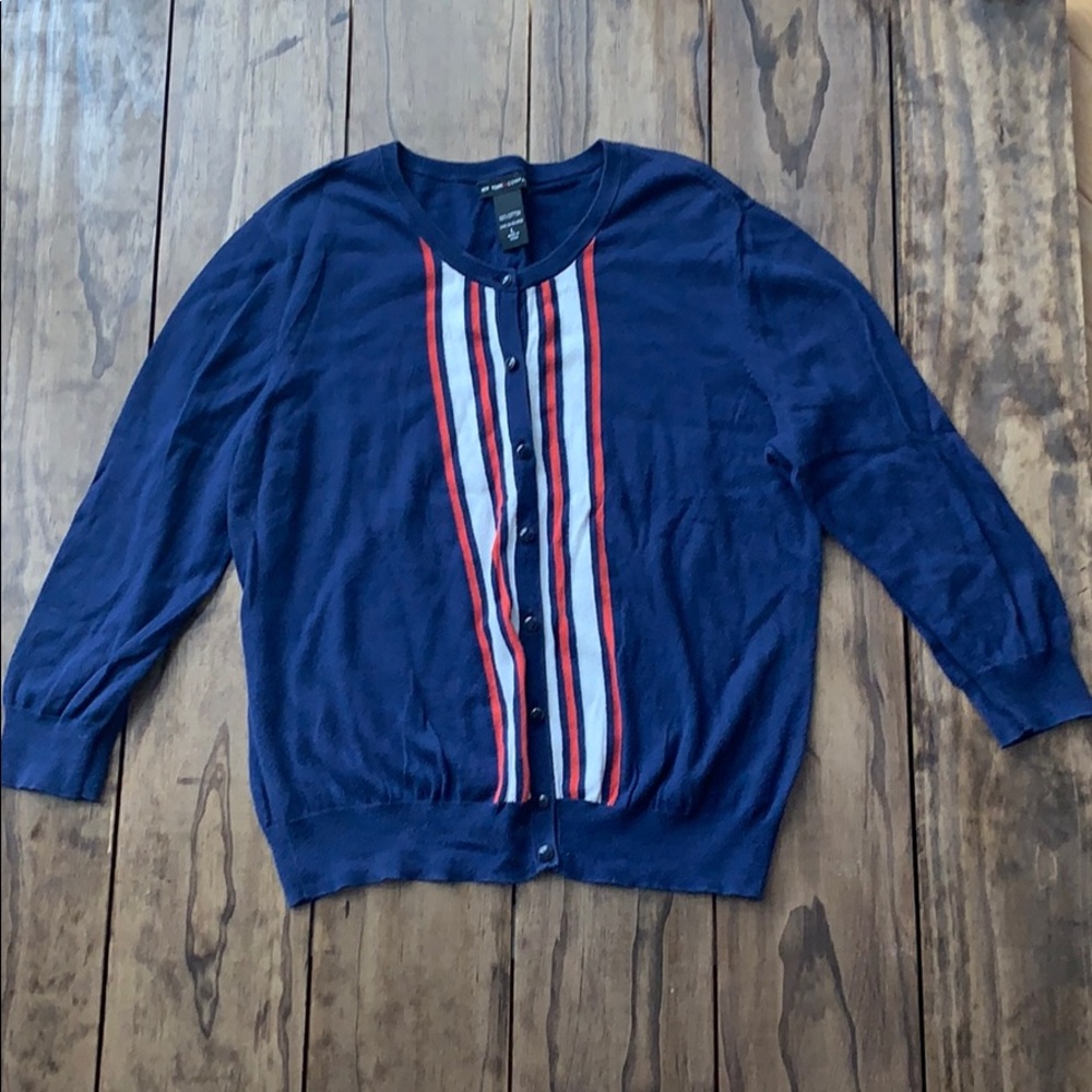 Stripped button down cardigan or top